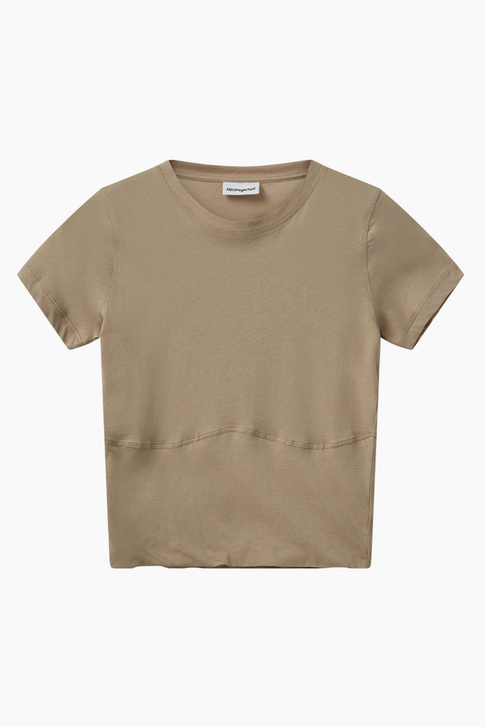 Sophia Cropped Tee - Creamy Grey - H2O Fagerholt