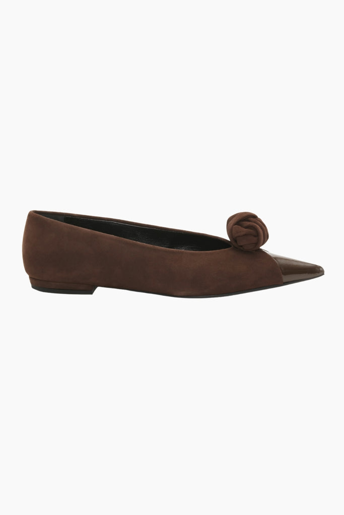 Suede Knot Ballerina - Chocolate Brown - Rotate
