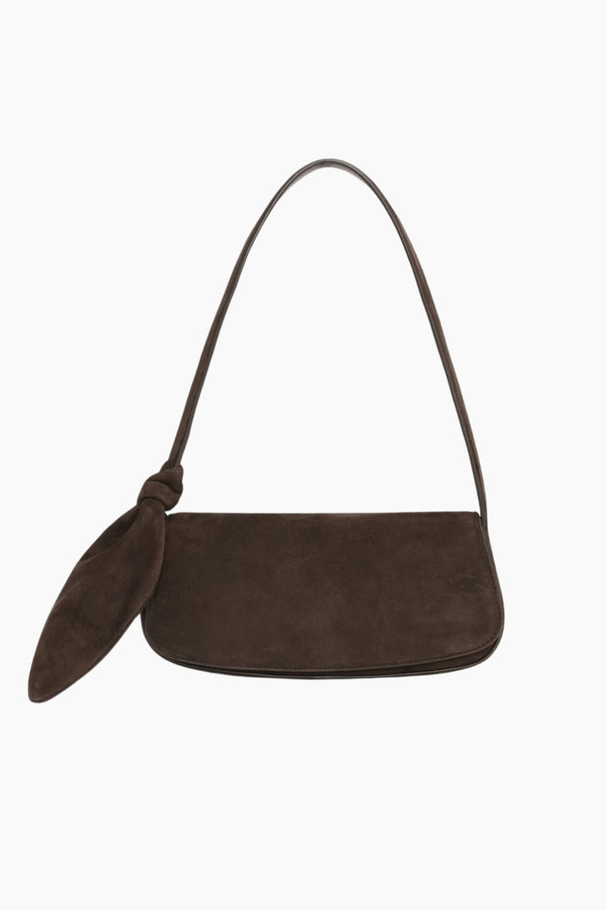 Suede Knot Strap Bag - Chocolate Torte - Rotate