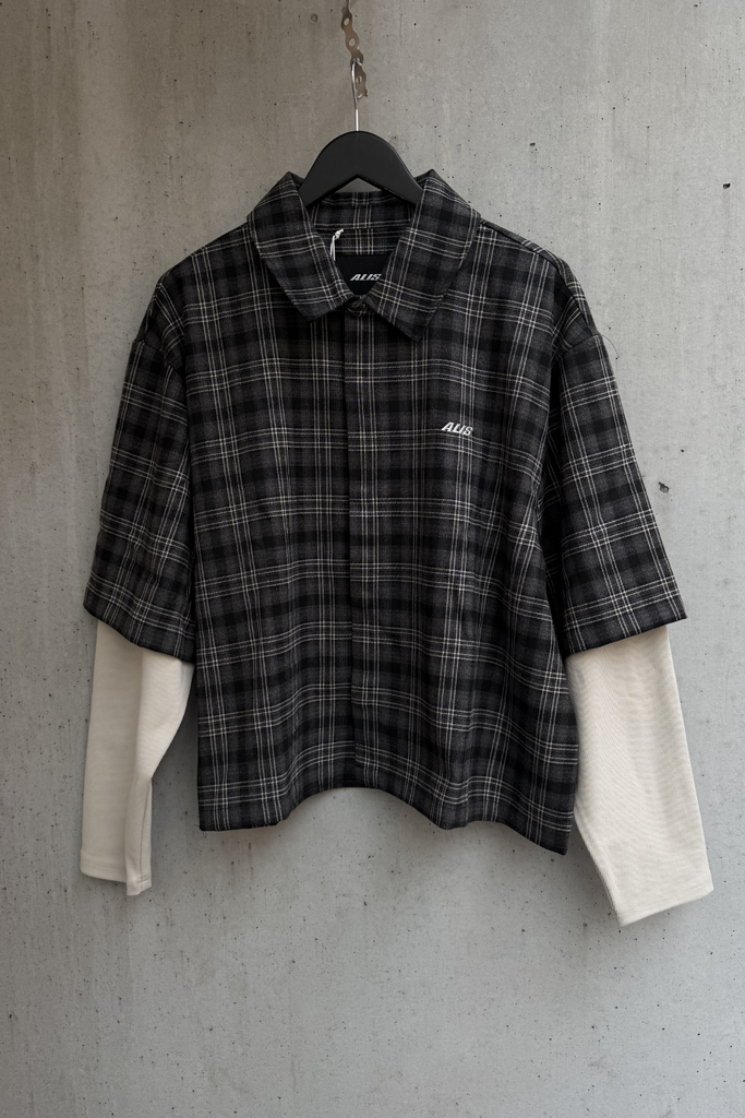 Tody Double Layered Shirt - Grey/Black Tartan - ALIS