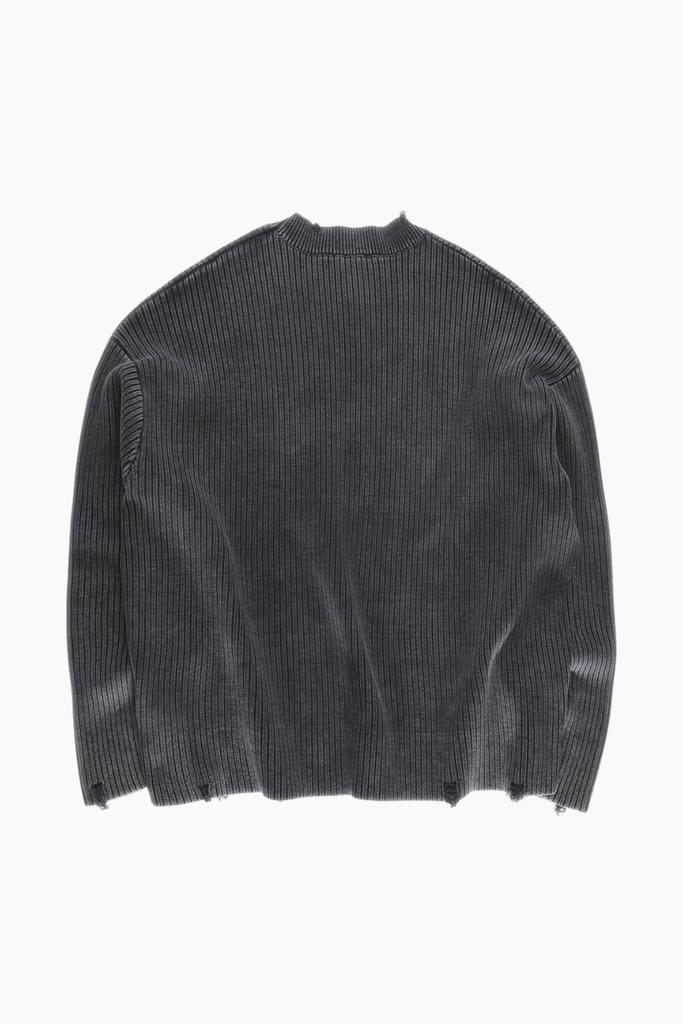Vintage Knit Sweater - Stone Black - Bareen