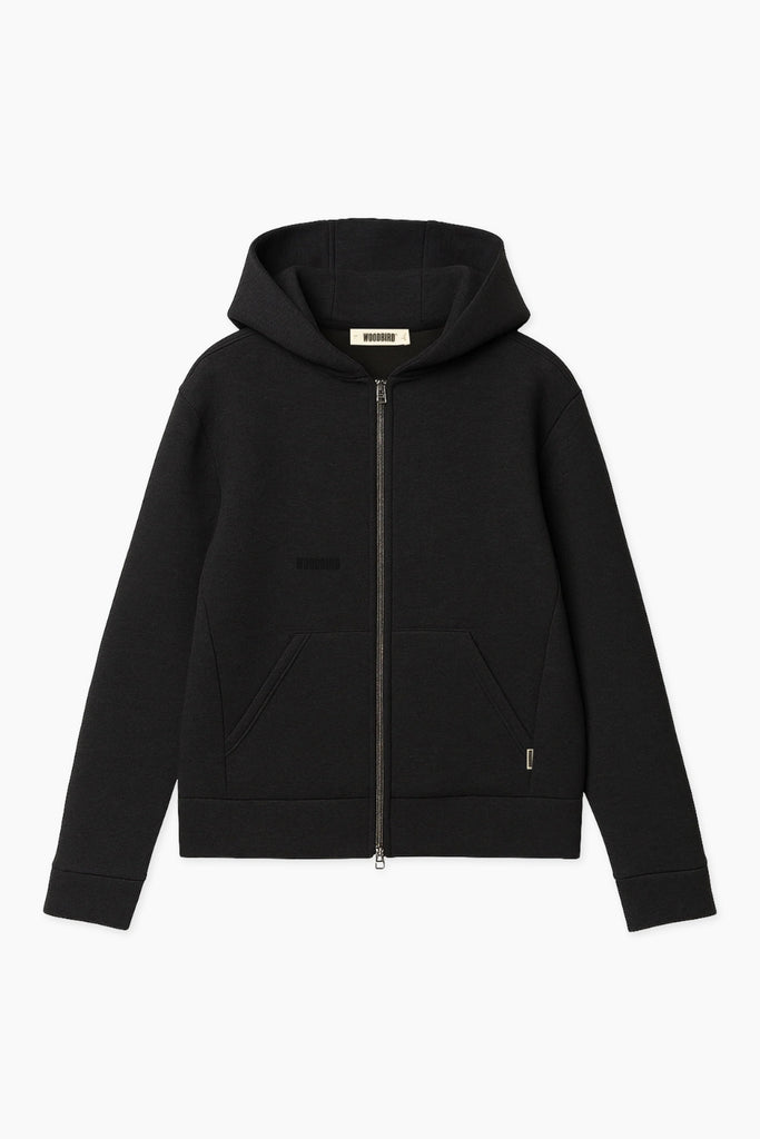 WBWuji Scuba Zip Hoodie - Black - Woodbird