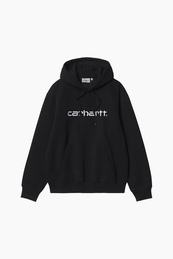 W' Hooded Carhartt Hoodie - Black/White - Carhartt WIP