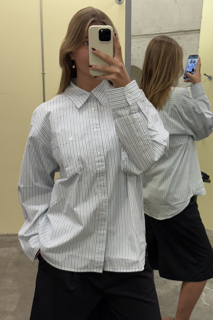 W´ L/S Keene Shirt - Keene Stripe, White - Carhartt WIP