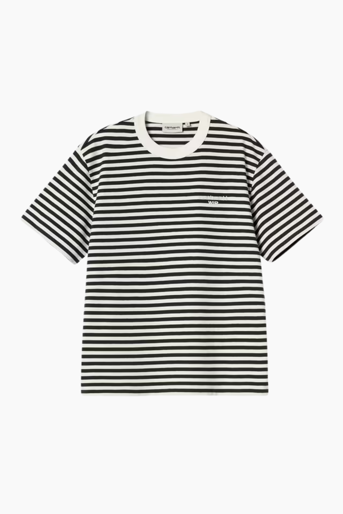W' S/S Ezra T-Shirt Stripe - Black - Carhartt WIP