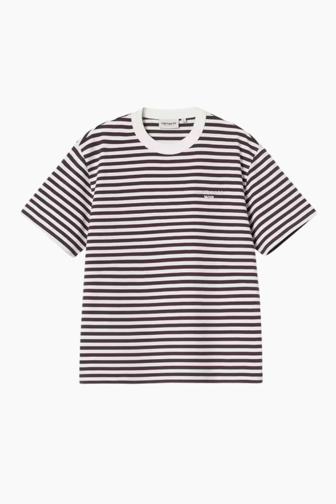 W' S/S Ezra T-Shirt Stripe - Cozy Purple - Carhartt WIP