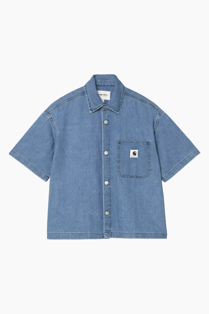 W' S/S Lovilia Shirt - Blue Stone Washed - Carhartt WIP