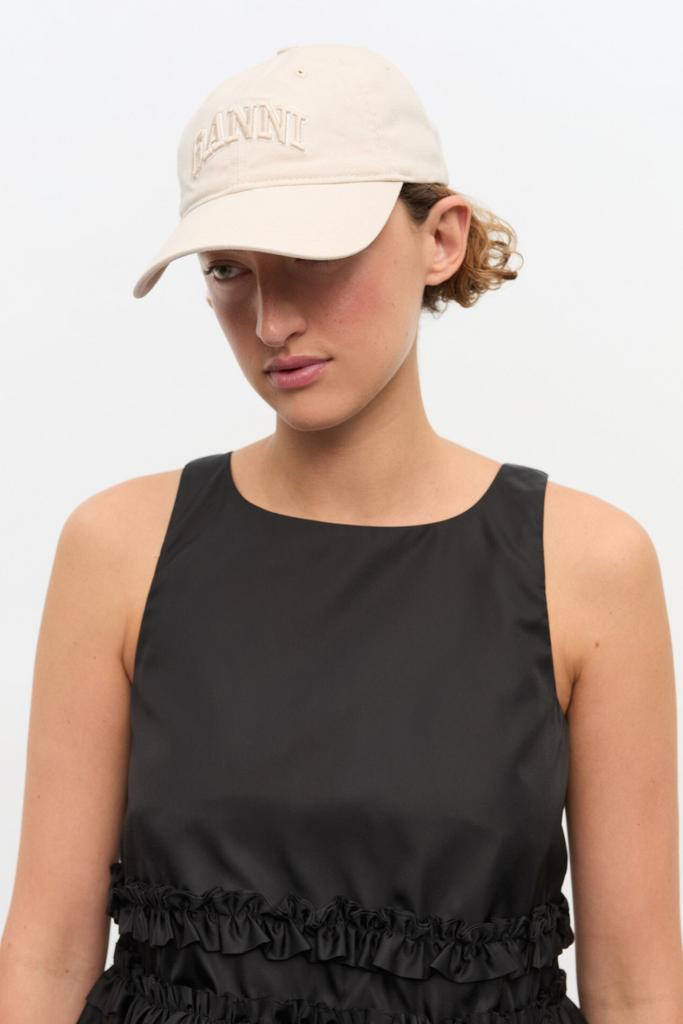 Washed Cotton Canvas Cap A6901 - Egret - GANNI