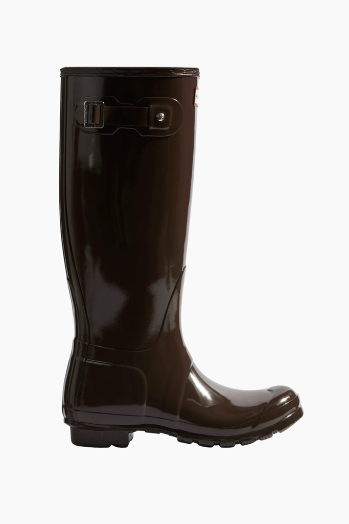Womens Original Tall Gloss Boot - Chocolate Brown - Hunter
