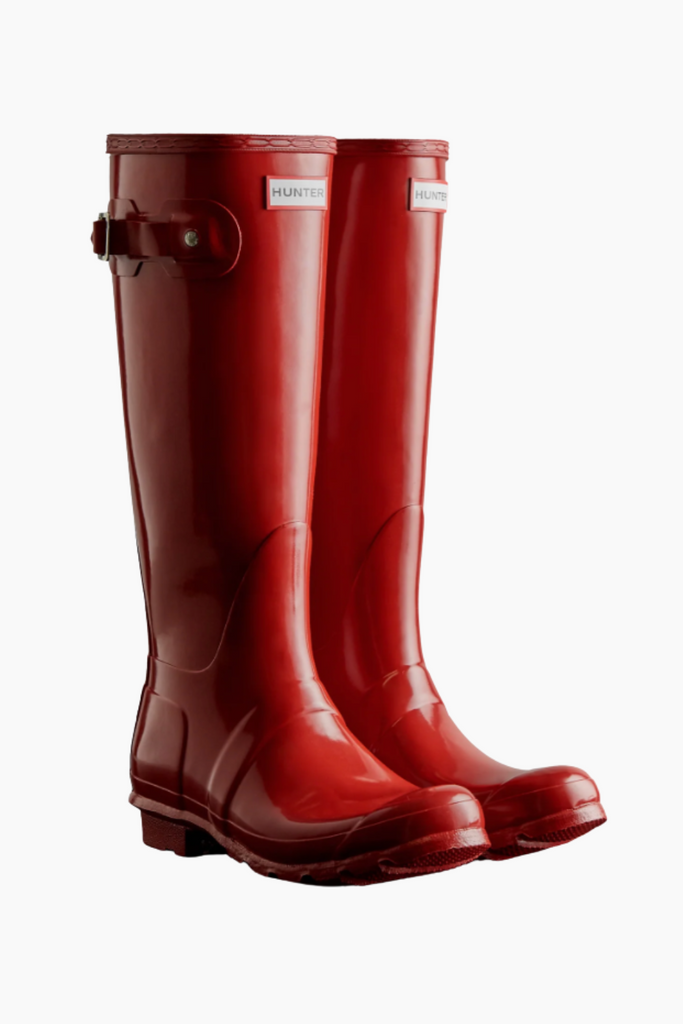 Womens Original Tall Gloss Boot - Military Red - Hunter