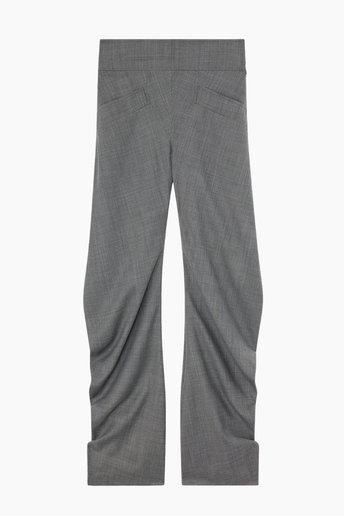 Wool Melange Suiting Low Waist Twistcurve Pant A1080127 - Phantom - GANNI