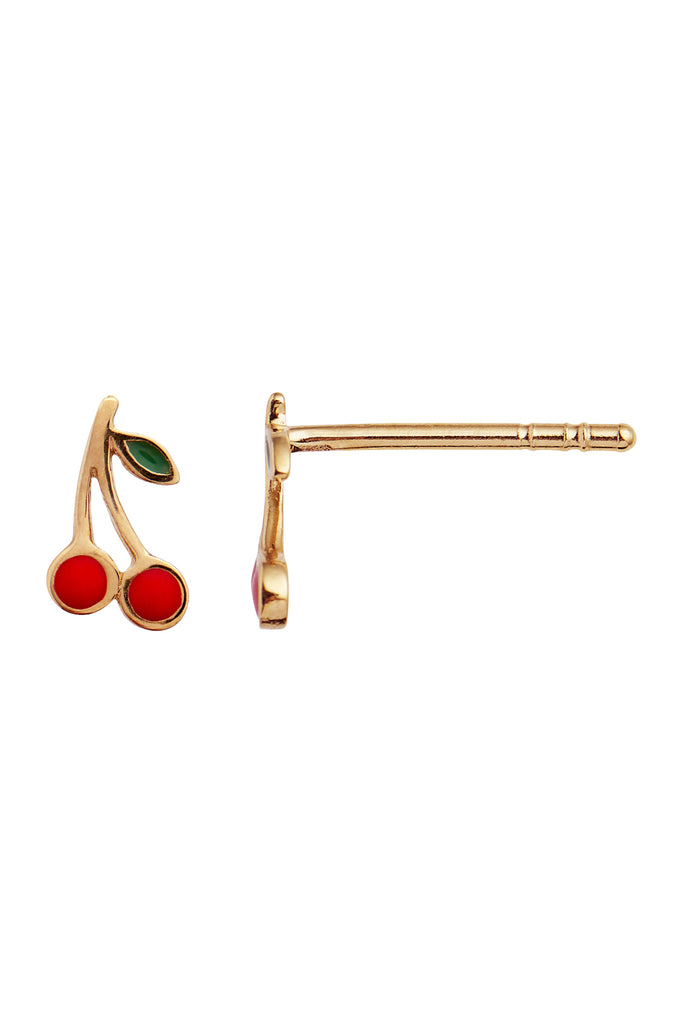 Petit Cherry Earring Enamel - Gold - Stine A