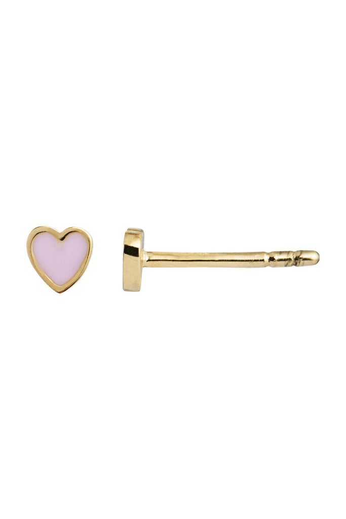 Petit Love Heart Light Pink Enamel - Gold - Stine A