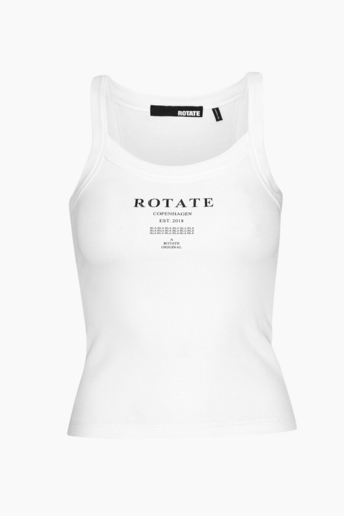 Ribbed Tank Top - Bright White - ROTATE
