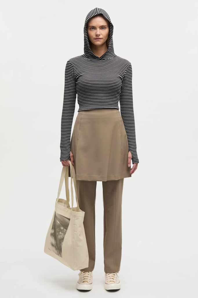 2x2 Cotton Stripe Tutti Hood - Black/Vanilla Ice - Mads Nørgaard