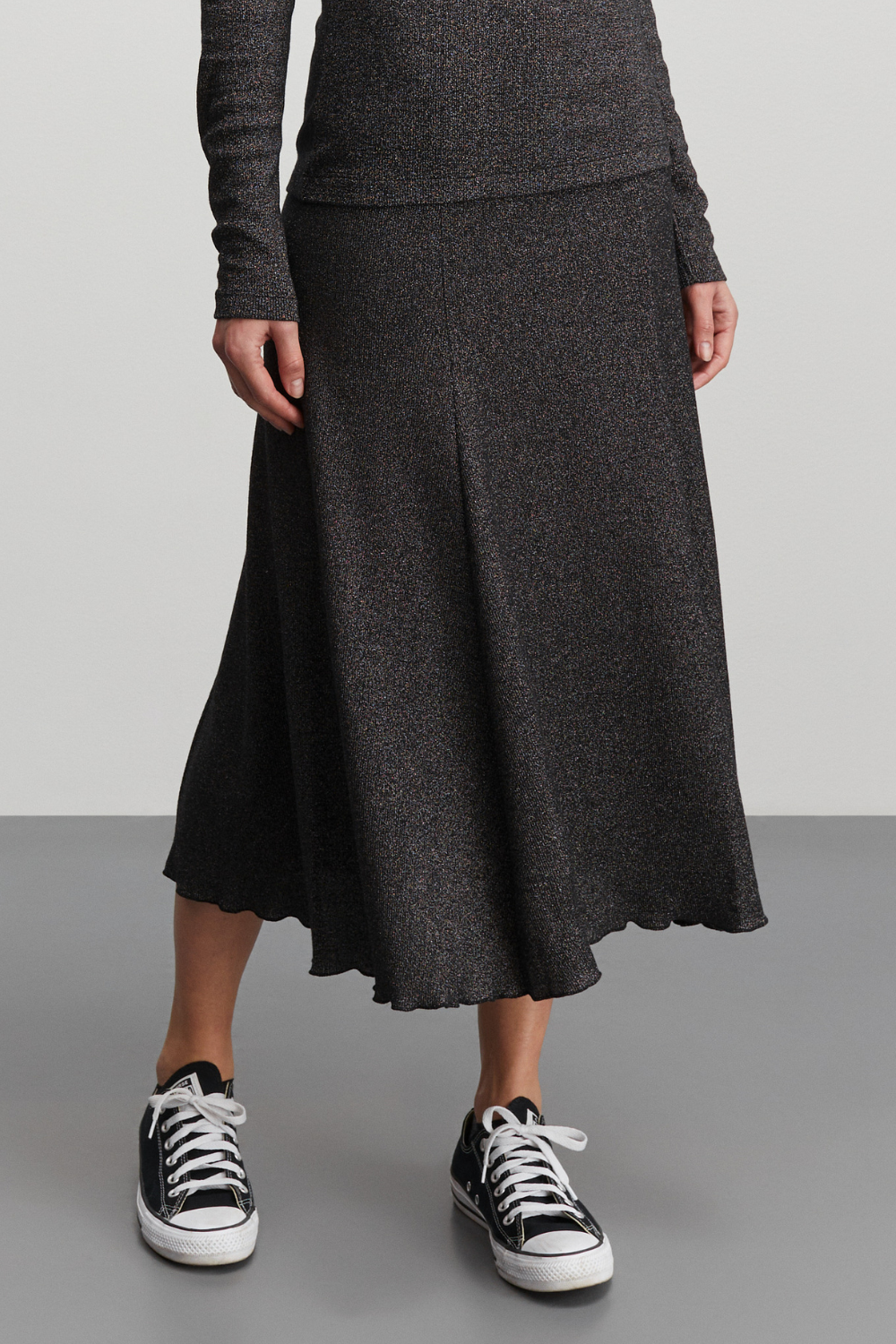 2x2 Lurex Saga Skirt - Gun Metal - Mads Nørgaard