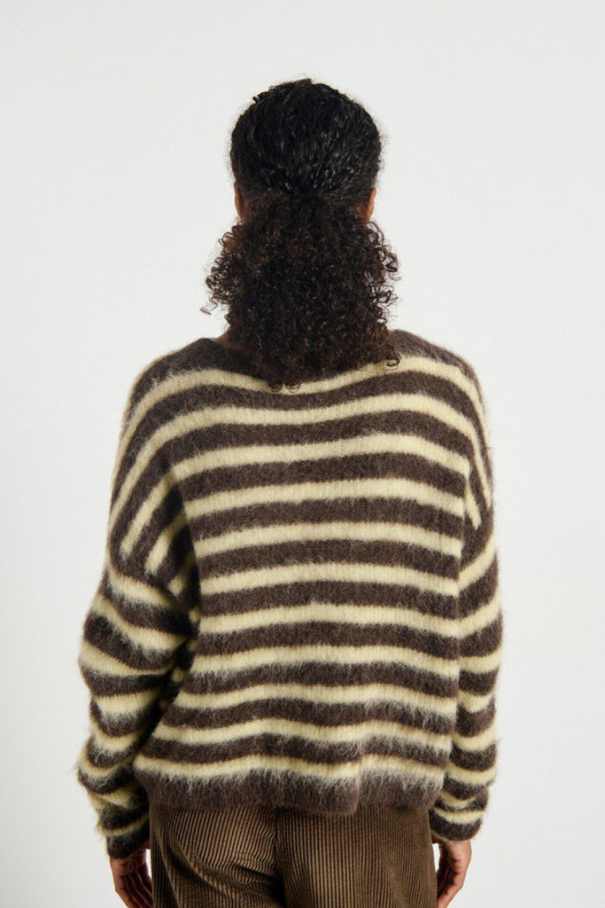 Nenybay Cardigan - Striped Soya Root - American Vintage