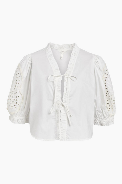 Objbrodera S/S Top 132 - White Sand - Object