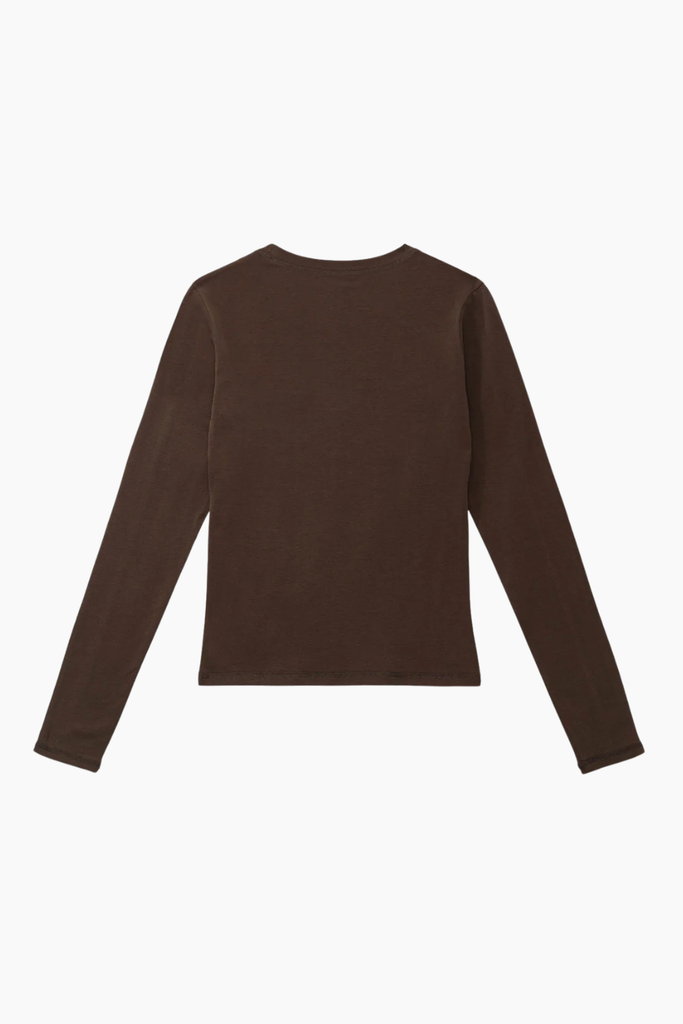 AW26 Logo Stretch Long Sleeve - Brown - Bareen