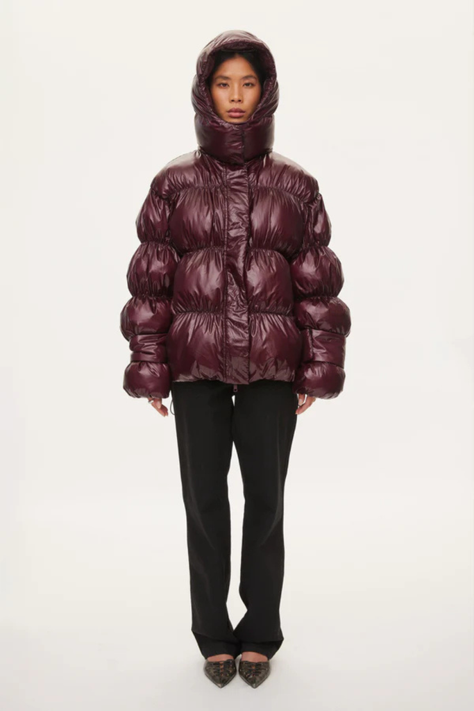 Active Hood Jacket - Dark Burgundy - Oval Square