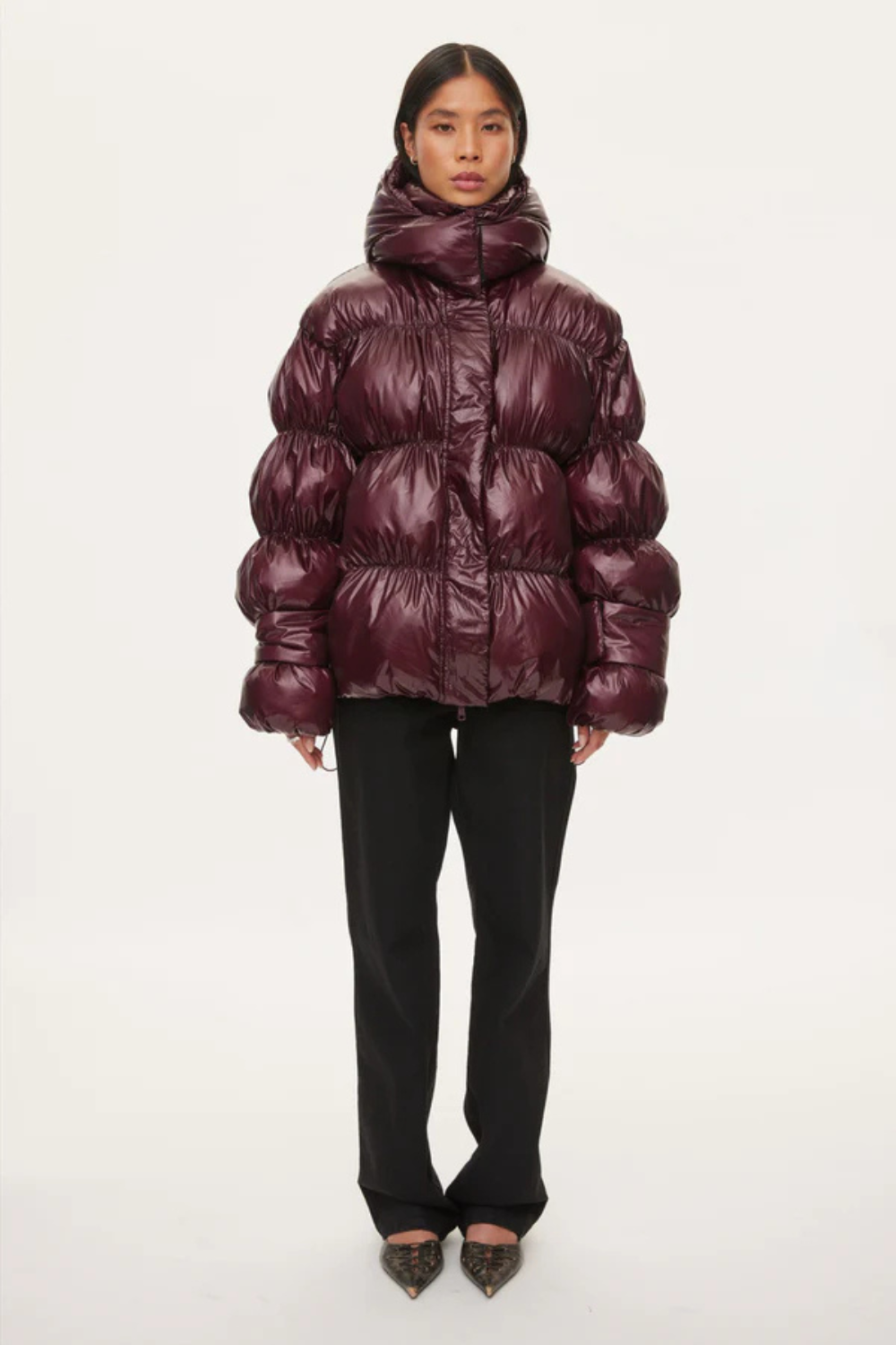 Active Hood Jacket - Dark Burgundy - Oval Square