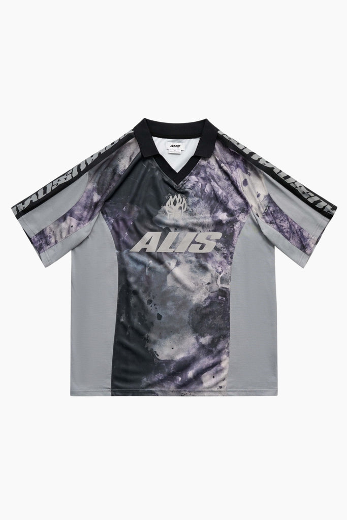 Alain Polo W/ Graphic & Logoband - Grey/Painter's Purple - ALIS