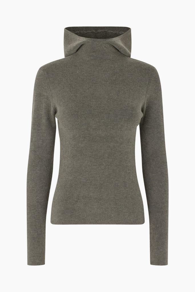 Alanis Hood Knit - Coca Mocha - Oval Square