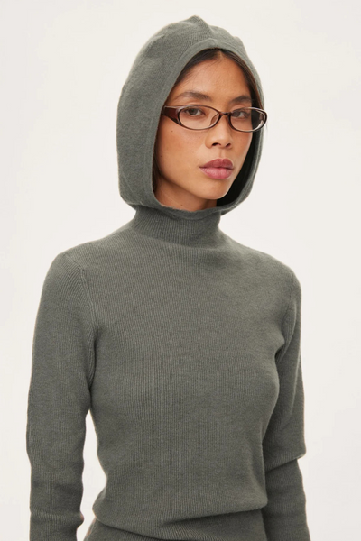 Alanis Hood Knit - Coca Mocha - Oval Square