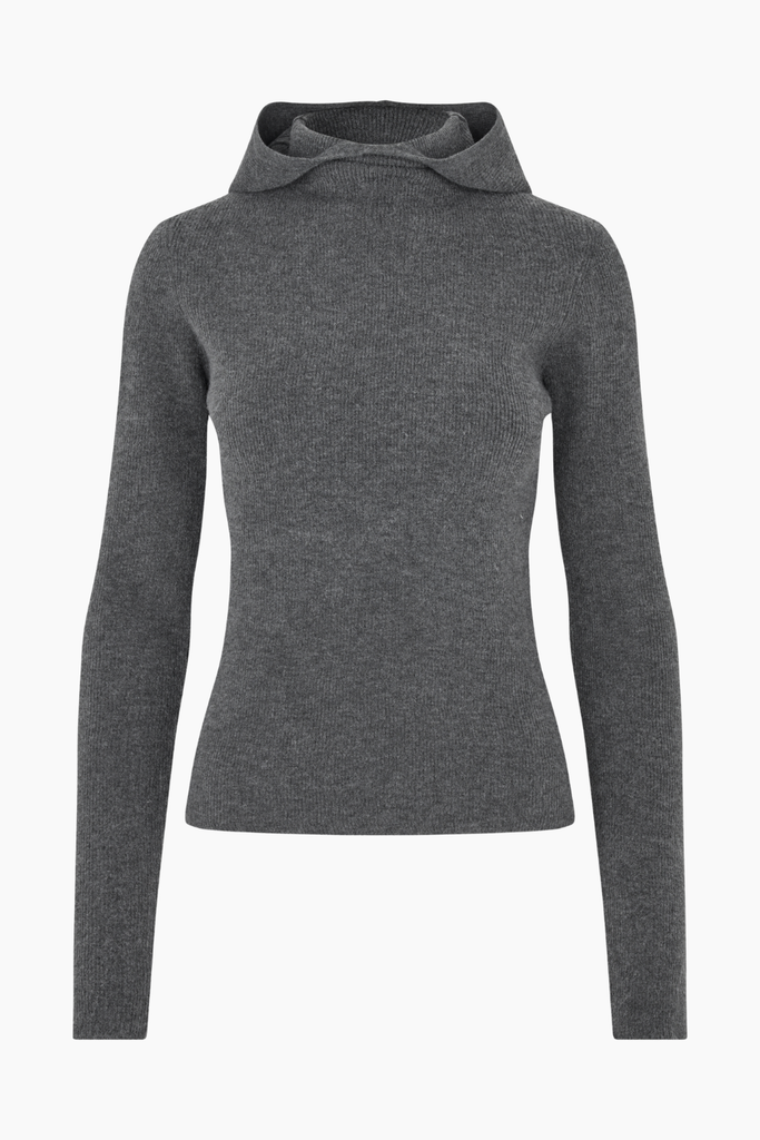 Alanis Hood Knit - Dark Grey - Oval Square