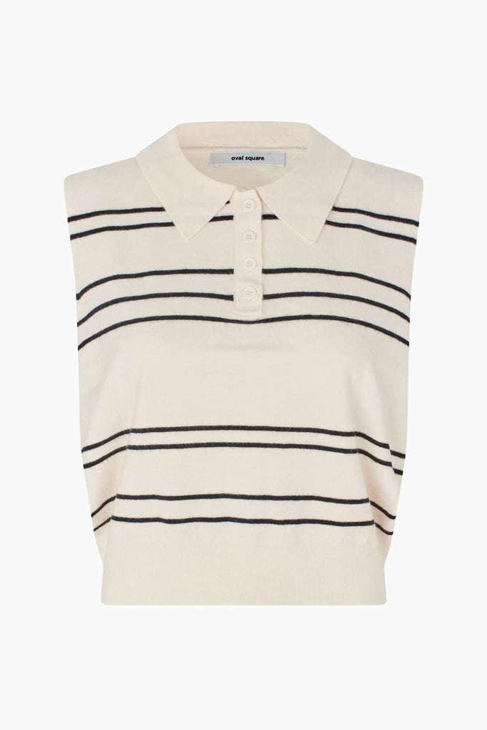 Alba Polo Top - Off White - Oval Square