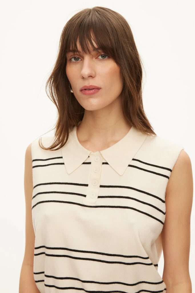 Alba Polo Top - Off White - Oval Square