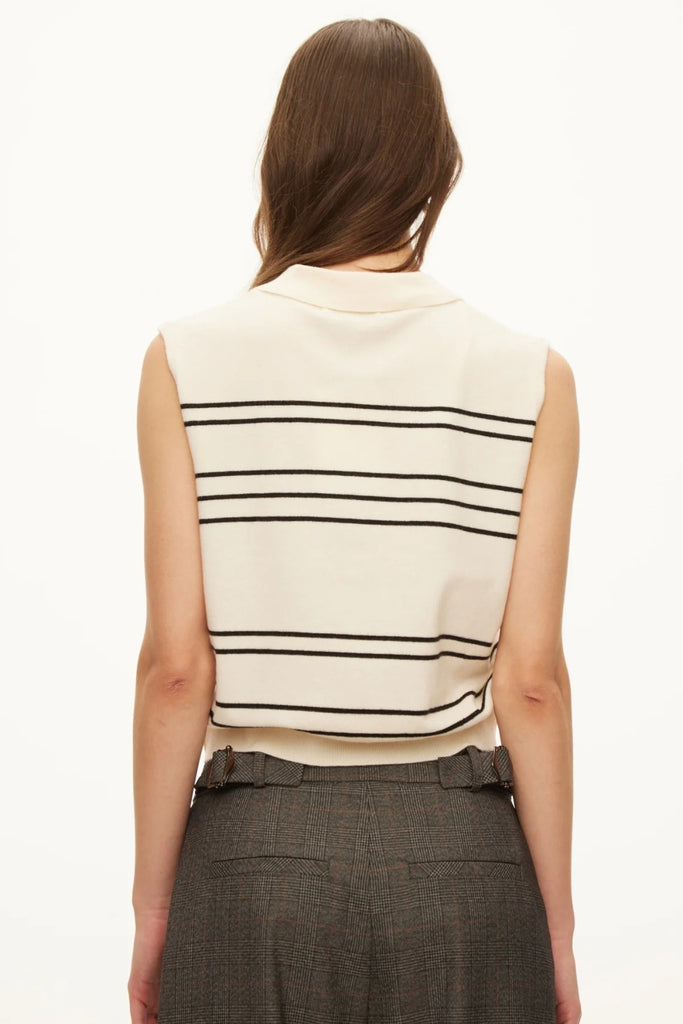 Alba Polo Top - Off White - Oval Square