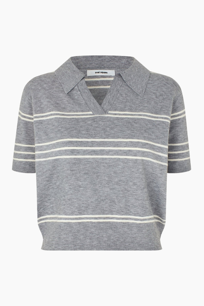 Alba SS Polo - Grey Melange - Oval Square