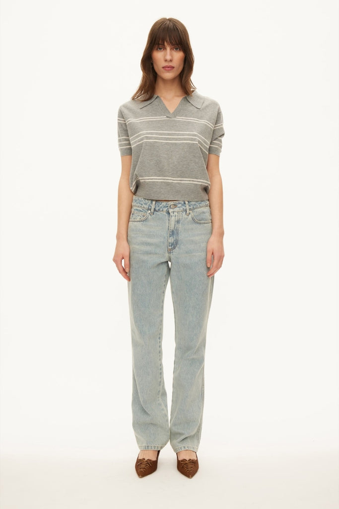 Alba SS Polo - Grey Melange - Oval Square