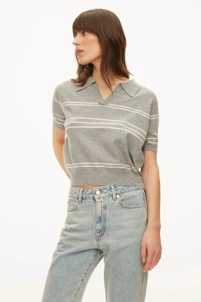 Alba SS Polo - Grey Melange - Oval Square