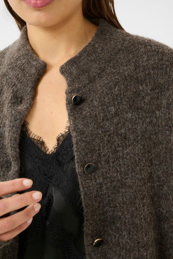 AlphaGZ Short Cardigan - Chestnut Melange - Gestuz