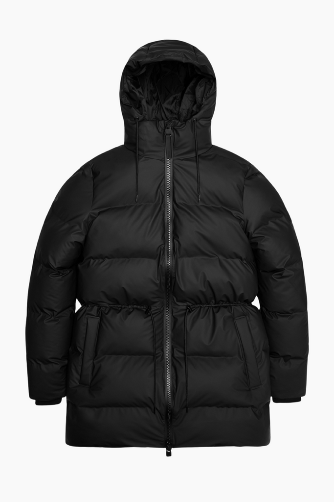 Alta Long Puffer String W Jacket W3T4 - Black - Rains