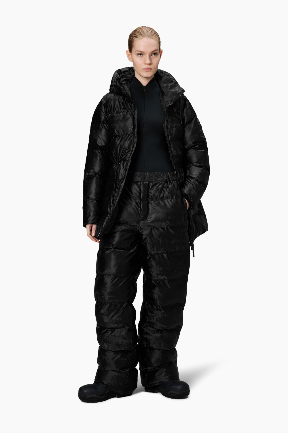 Puffer String Alta Long Puffer String W Jacket W3T4 i Coal - Rains - Shop hos QNTS