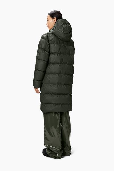Alta Longer Puffer Jacket W3T4 - Green - Rains