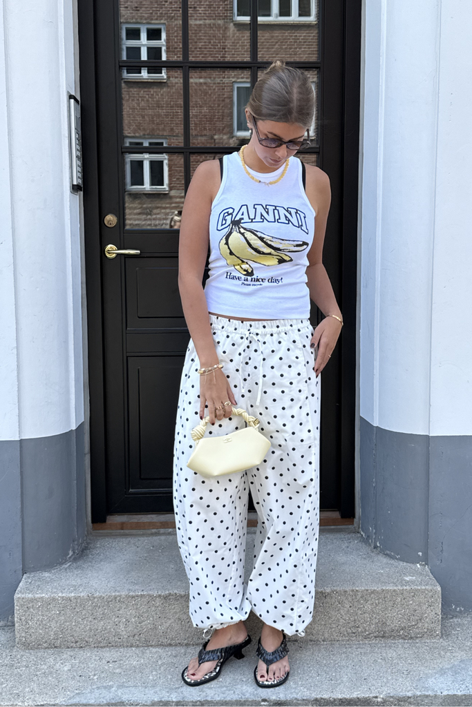 Ankers Balloon Pants - White/Polka Dots - byQNTS