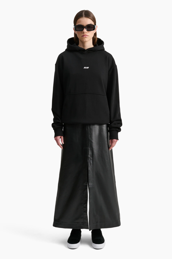 Aori Hoodie w/Logo - Solid Black - ALIS