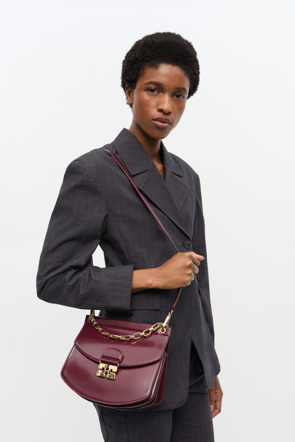 Apo-G Bag Small Box Chain A6744 - Tawny Port - GANNI