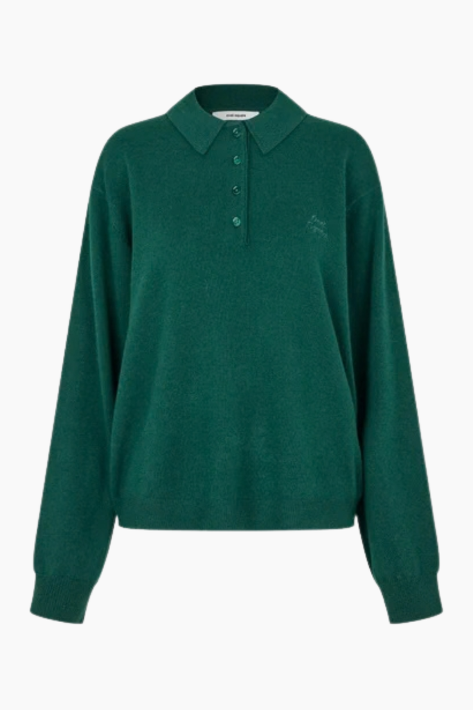 Avar Knit Polo - Pine Green - Oval Square