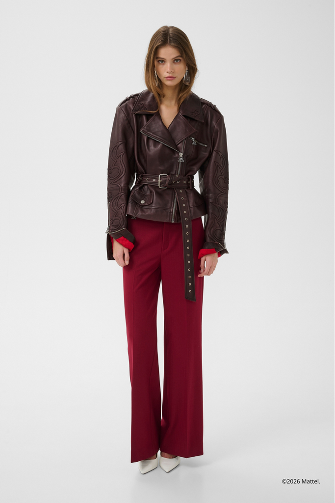 BXGken Biker Jacket - Dark Burgundy - Barbie X Gestuz