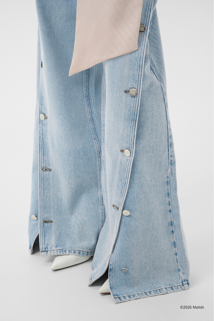 BXGstacie HW Wide Jeans - Vintage Blue Denim - Barbie X Gestuz