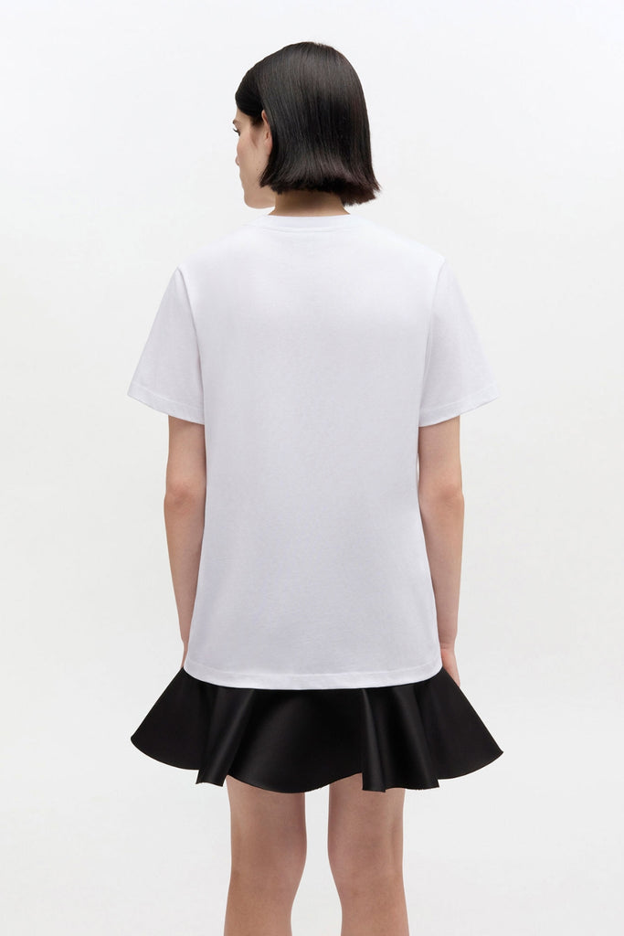 Basic Cotton Jersey T-shirt Boots Print A1050075 - Bright White - GANNI