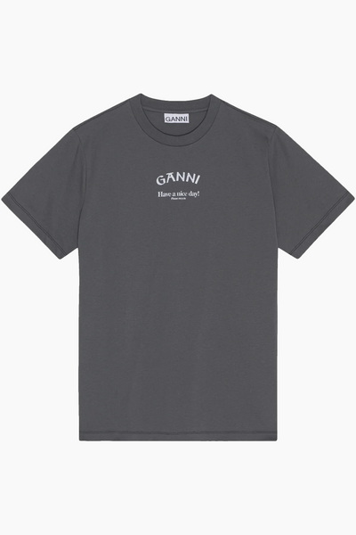 Basic Jersey GANNI Relaxed T-shirt T3590 - Volcanic Ash - GANNI