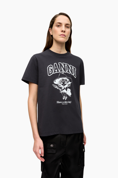 Basic Cotton Witch Relaxed T-shirt T4138 - Phantom - GANNI-2