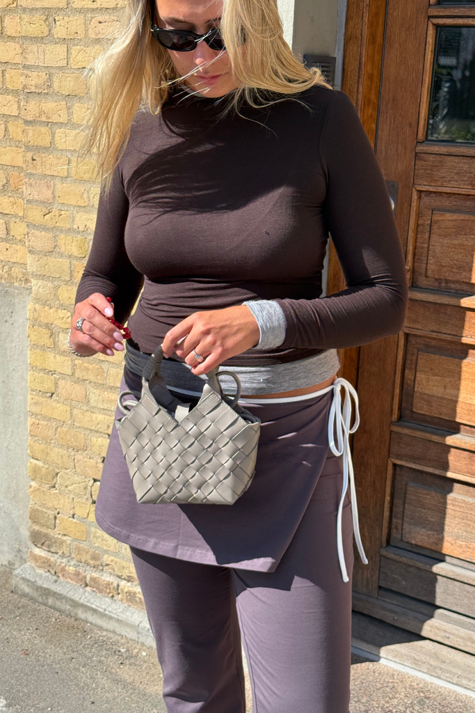 Bibi Blouse - Dark Brown/Grey Mel - Oval Square