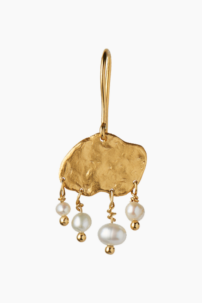 Big Gold Splash Earring - Elegant Pearls - Stine A